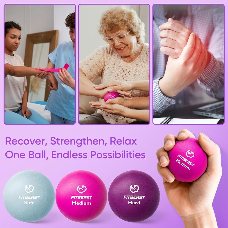 FitBeast Grip Strength Trainer, Finger Exerciser, Stress Balls for Adults 6-Piece Set, Hand Therapy for Strength, Recovery & Stress Relief, Forearm Strengthener for Men, Women & Seniors - Image 5